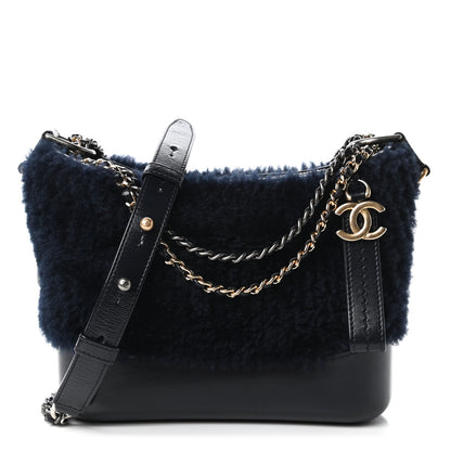 Chanel Shearling Small Gabrielle Hobo Navy 1 of 10