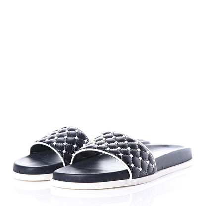 Valentino Garavani Nappa Free Rockstud Spike Pool Slide Sandals 38 Marine 2 of 11