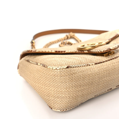 Gucci Raffia Elaphe Matelasse Small GG Marmont Shoulder Bag Natural Cream Brown 7 of 8