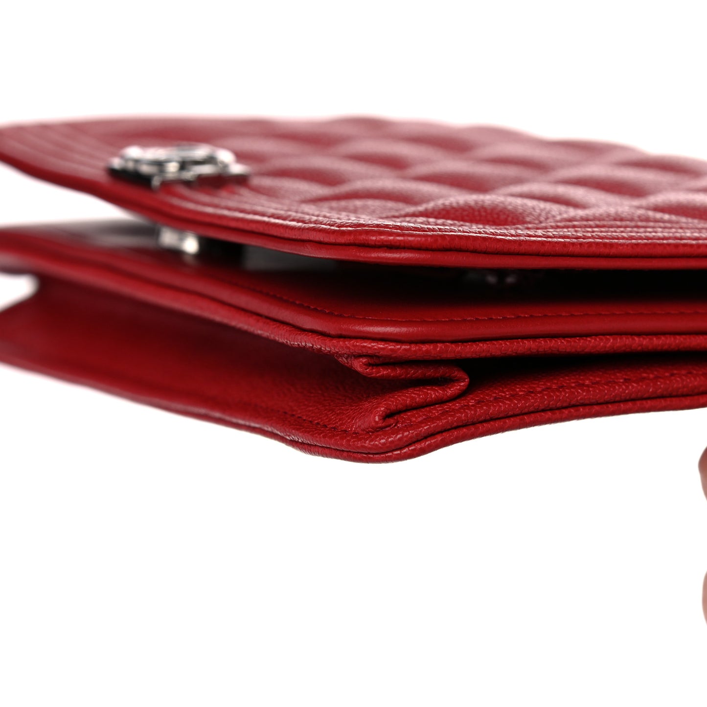 Caviar Quilted Boy Wallet On Chain WOC Red