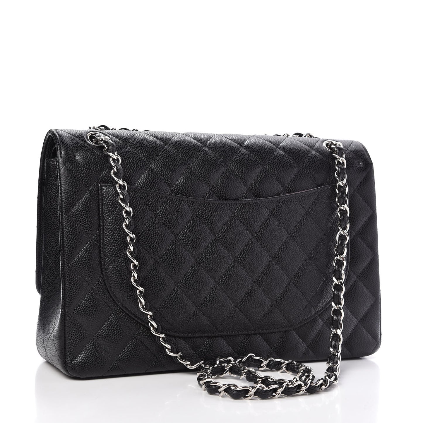 Caviar Quilted Maxi Double Flap Black