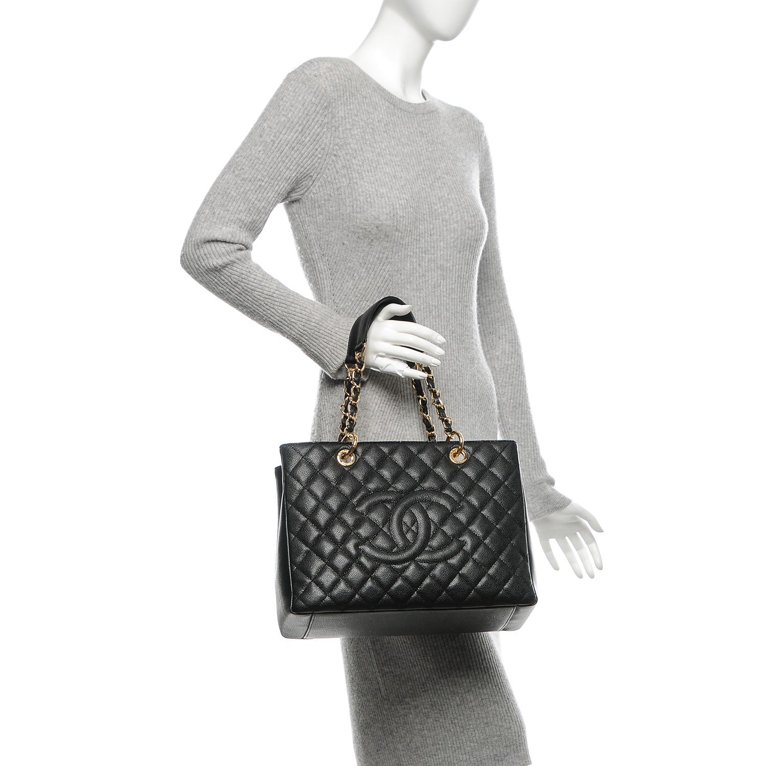 Chanel Caviar Quilted Grand Shopping Tote GST Black 2 of 7