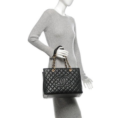 Chanel Caviar Quilted Grand Shopping Tote GST Black 2 of 7