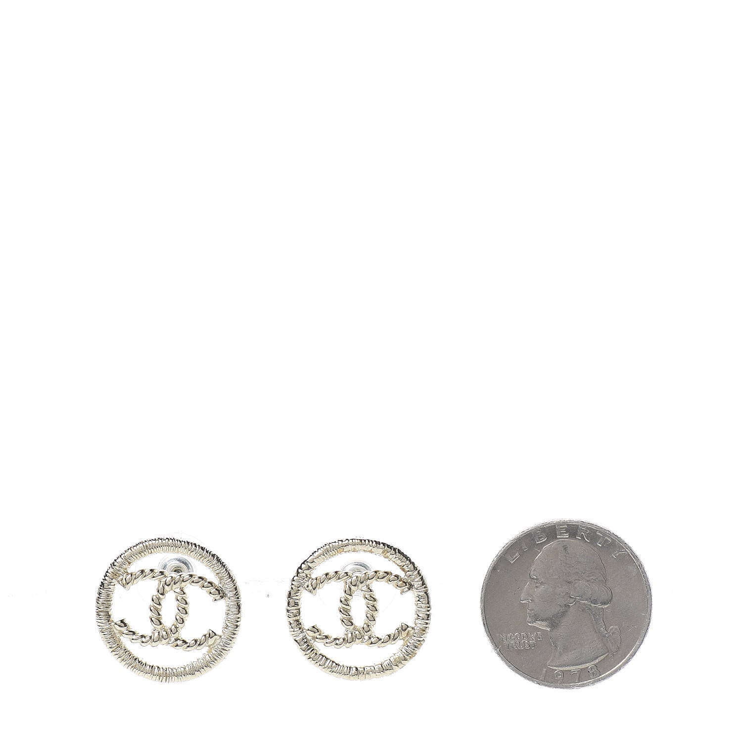Chanel Twisted CC Earrings Light Gold 2 of 5