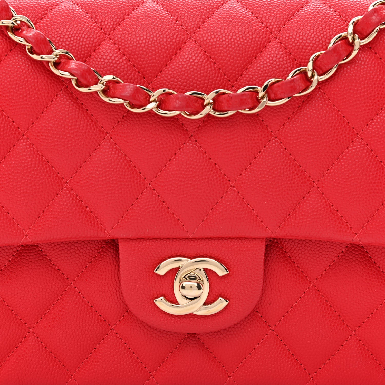 Chanel Caviar Quilted Medium Double Flap Red 8 of 12