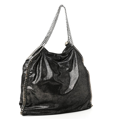 Stella McCartney Chamois Shiny Dotted Falabella Fold Over Tote Ruthenium 3 of 9