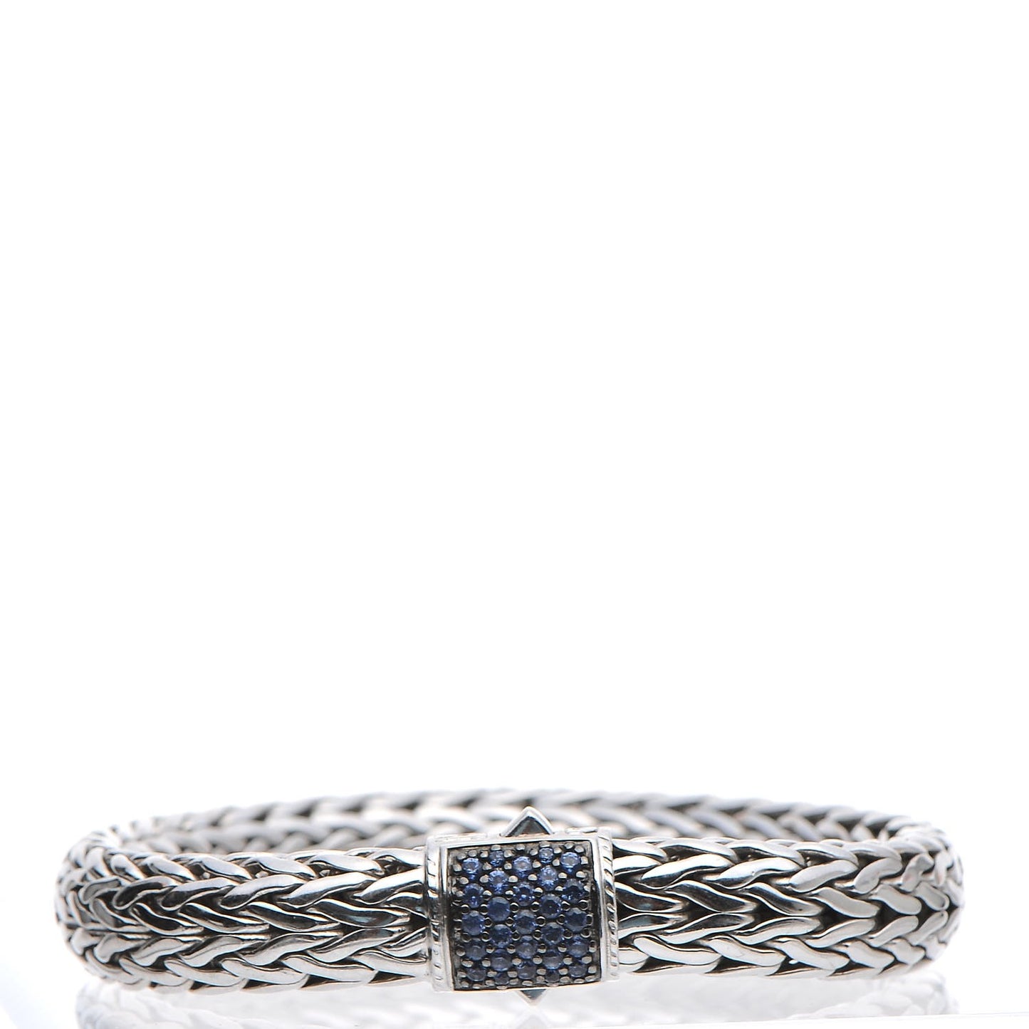 Sterling Silver Blue Sapphire Classic Chain Bracelet L