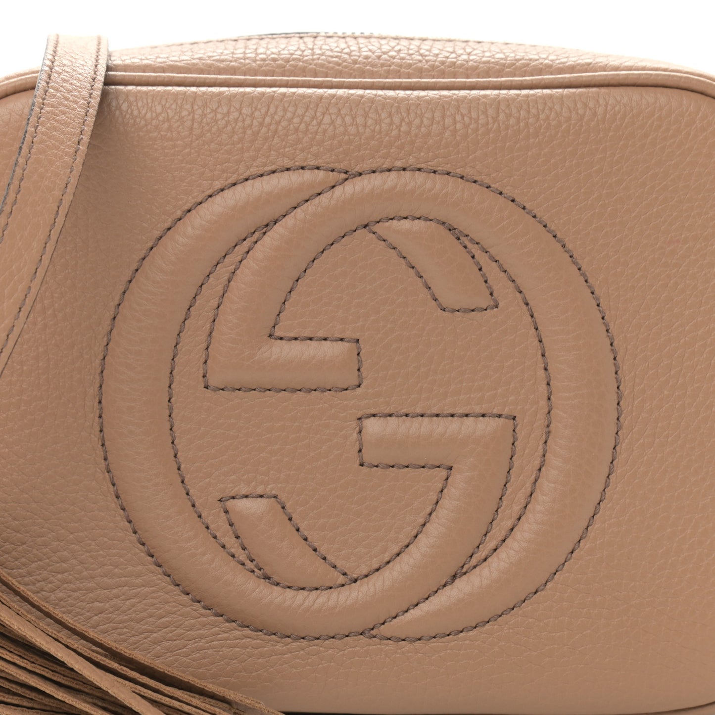 Pebbled Calfskin Small Soho Disco Bag Camelia
