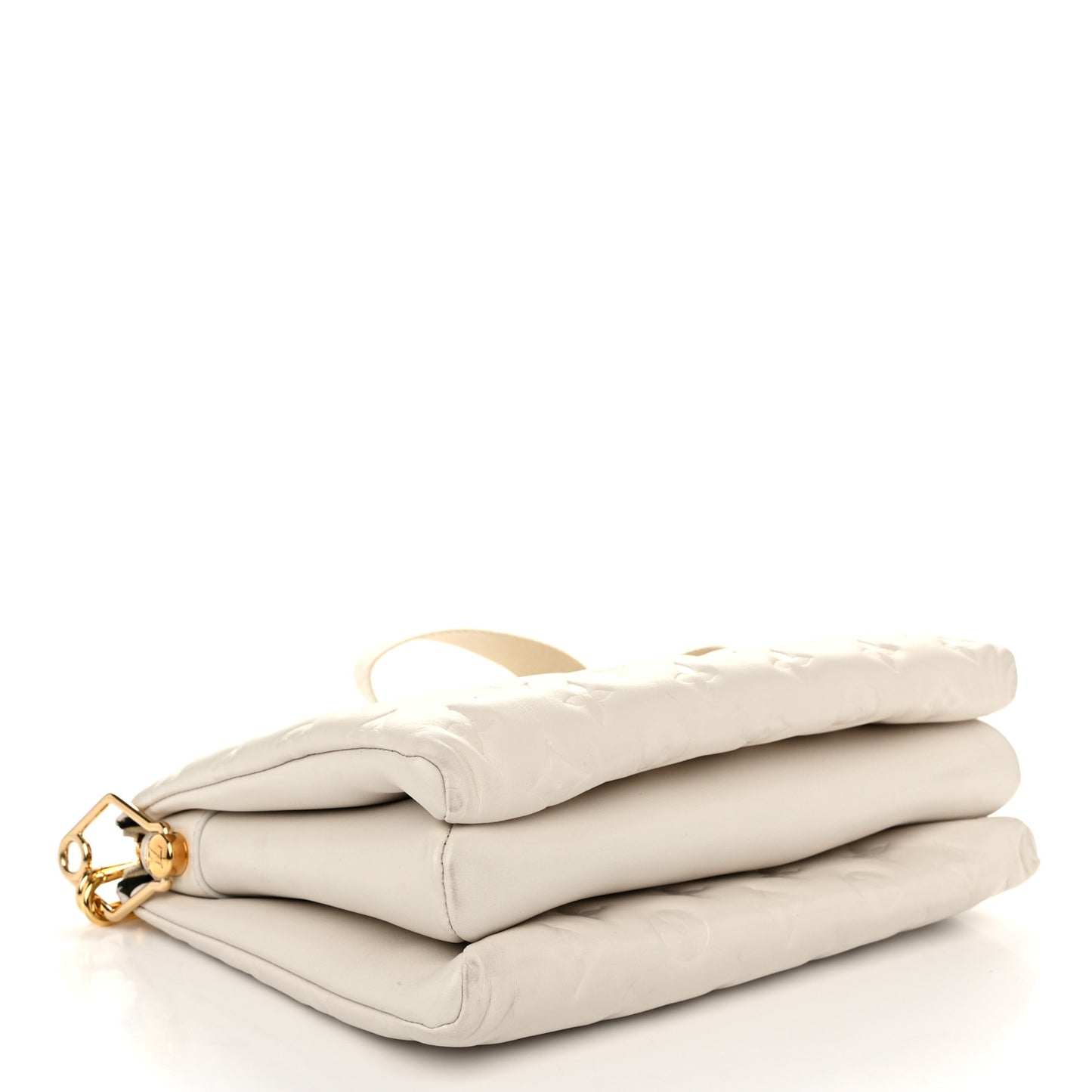 Lambskin Embossed Monogram Coussin PM Beige Cream