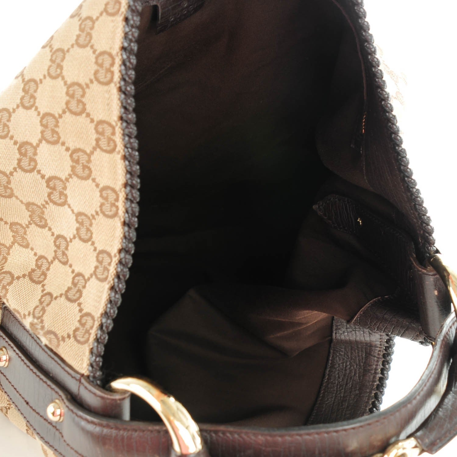 Gucci Monogram Large Horsebit Chain Hobo Dark Brown 5 of 7