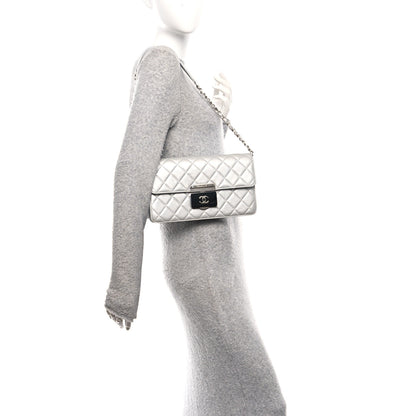 Chanel Metallic Sheepskin Quilted Small Beauty Lock Flap Silver 2 of 11