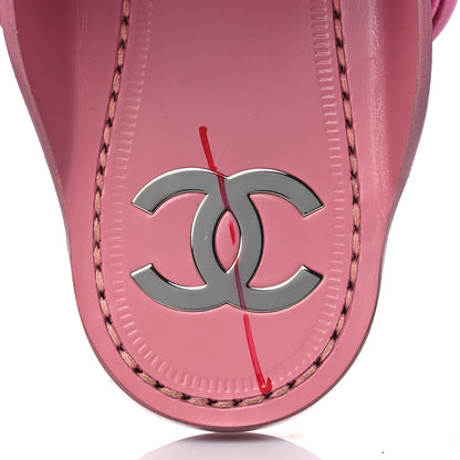 Chanel Calfskin Chain CC Thong Flat Sandals 36 Pink 8 of 9