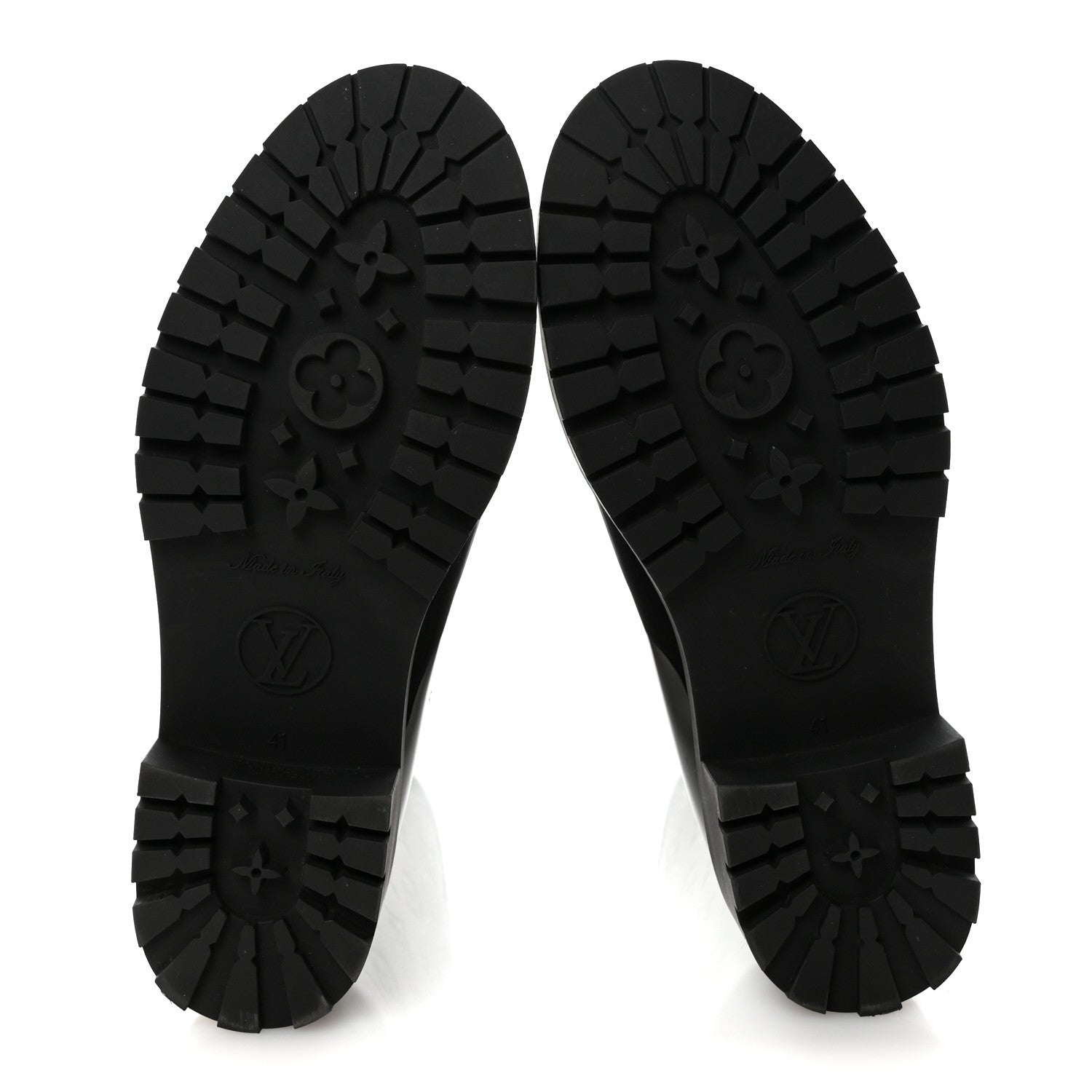 Louis Vuitton Rubber Embossed Monogram Drops Flat Half Boots 41 Black 6 of 8