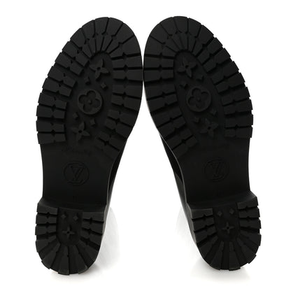 Louis Vuitton Rubber Embossed Monogram Drops Flat Half Boots 41 Black 6 of 8