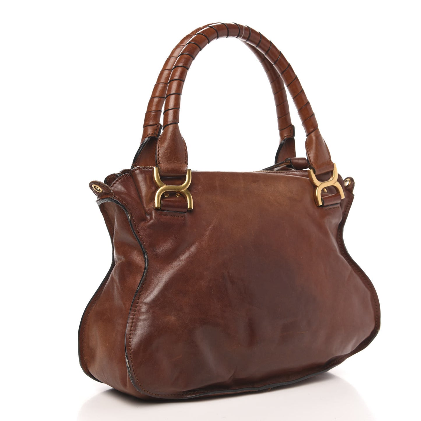 Calfskin Medium Marcie Satchel Mahogany