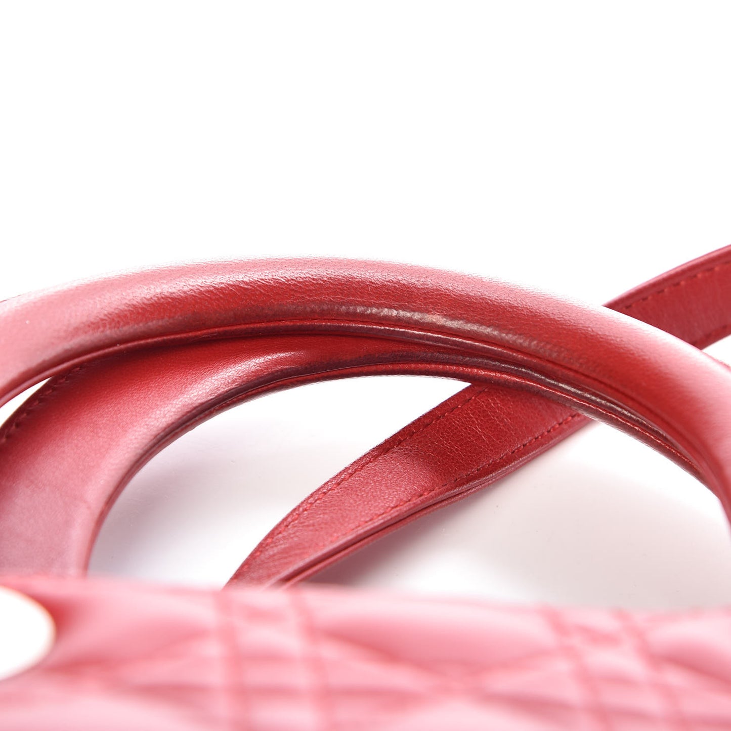 Lambskin Cannage Large Lady Dior Red