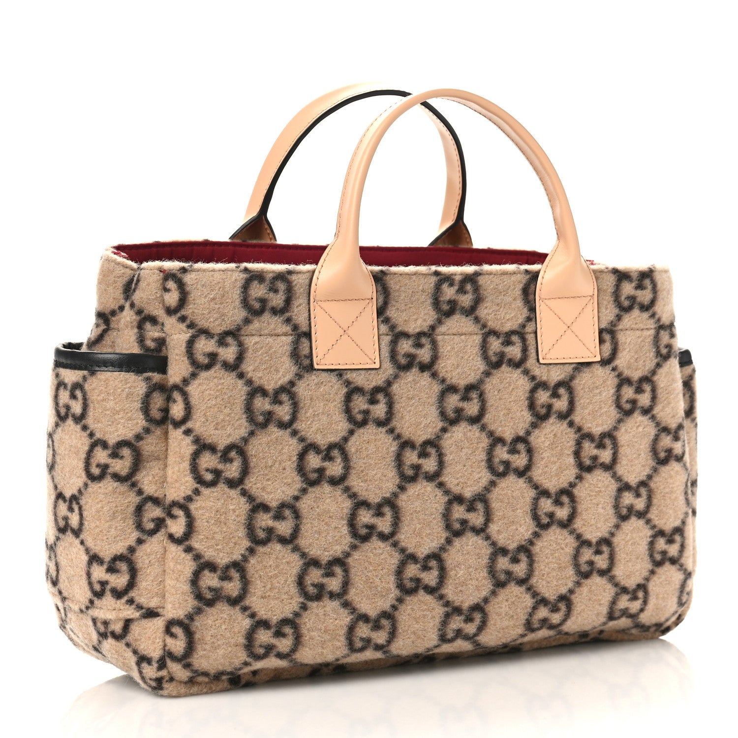 Gucci Covered Wool GG Monogram Childrens Tote Beige Ebony 3 of 10