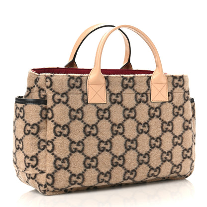 Gucci Covered Wool GG Monogram Childrens Tote Beige Ebony 3 of 10