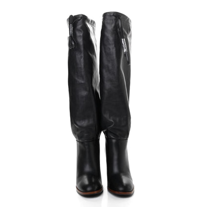 Gucci Deauville Calfskin Cinched Knee High Boots 36.5 Black 2 of 7