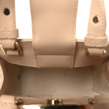 Chanel Grained Calfskin Stitched Mini Label Click Shopper Tote Beige 5 of 12