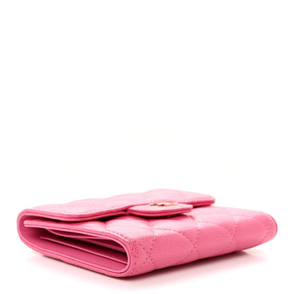 Chanel Caviar Quilted Compact Flap Wallet Pink 4 of 9