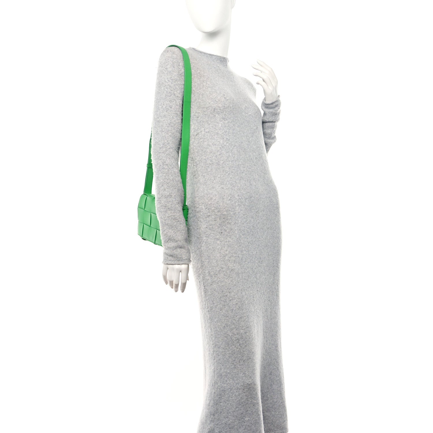 Bottega Veneta Lambskin Maxi Intrecciato Cassette Crossbody Bag Grass 2 of 11