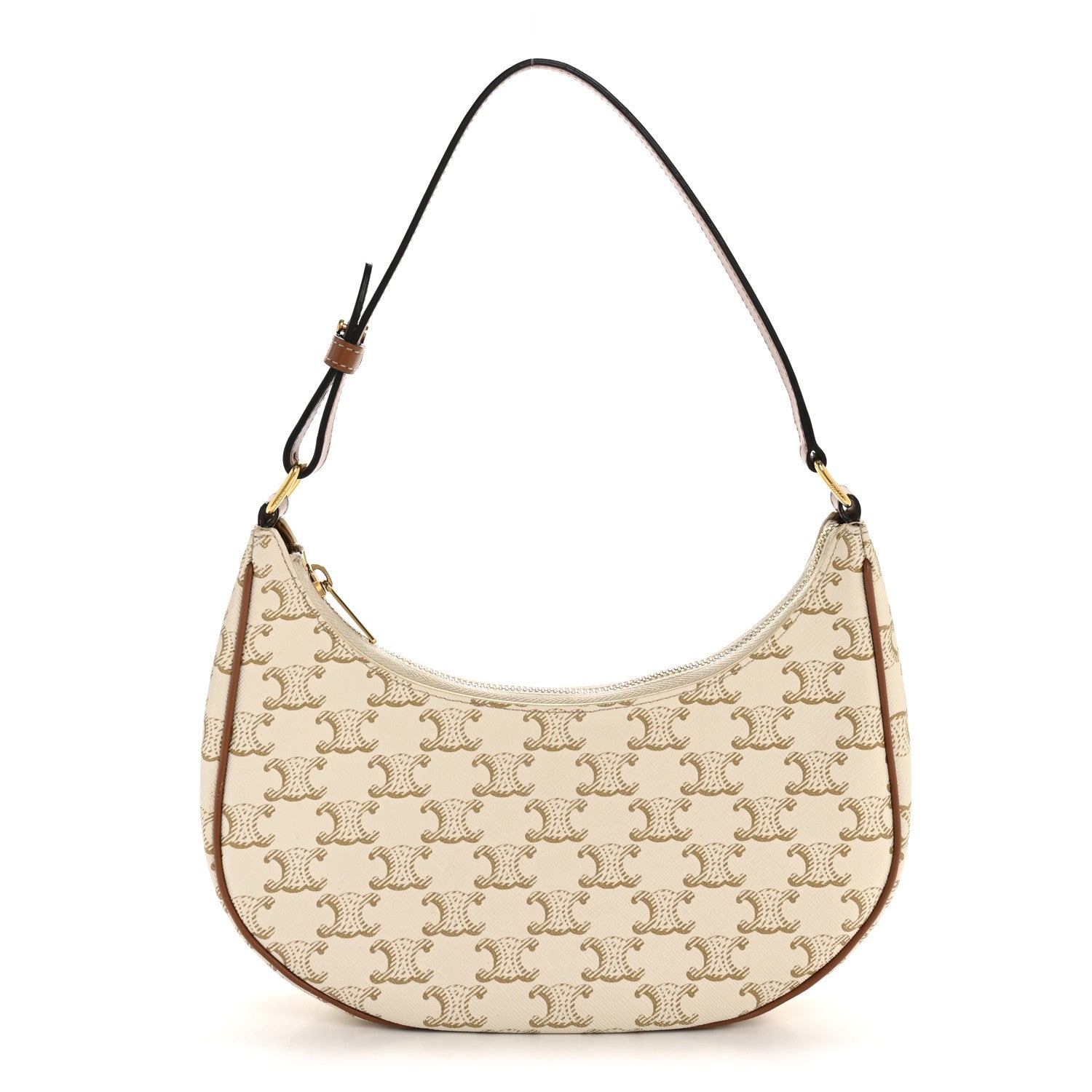 Celine Canvas Calfskin Ava Triomphe Shoulder Bag White 1 of 14