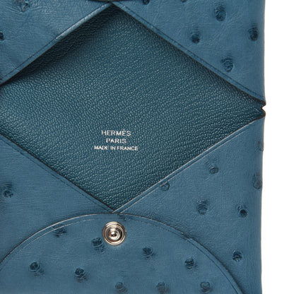 Hermes Ostrich Calvi Cobalt 5 of 7