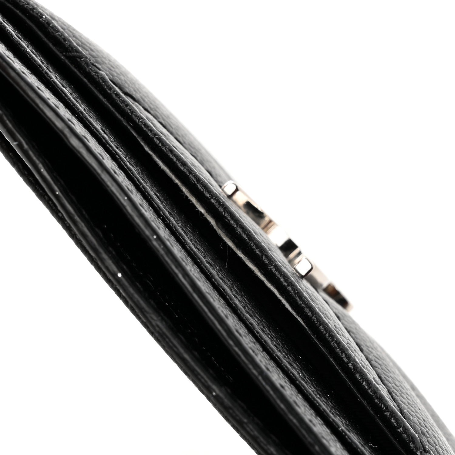 Saint Laurent Grain De Poudre Matelasse Chevron Monogram Credit Card Case Black 8 of 14