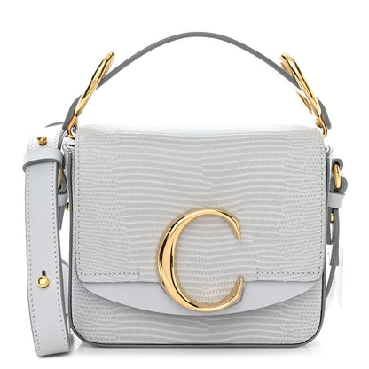Chloe Calfskin Lizard Embossed Mini C Double Carry Light Cloud 1 of 11