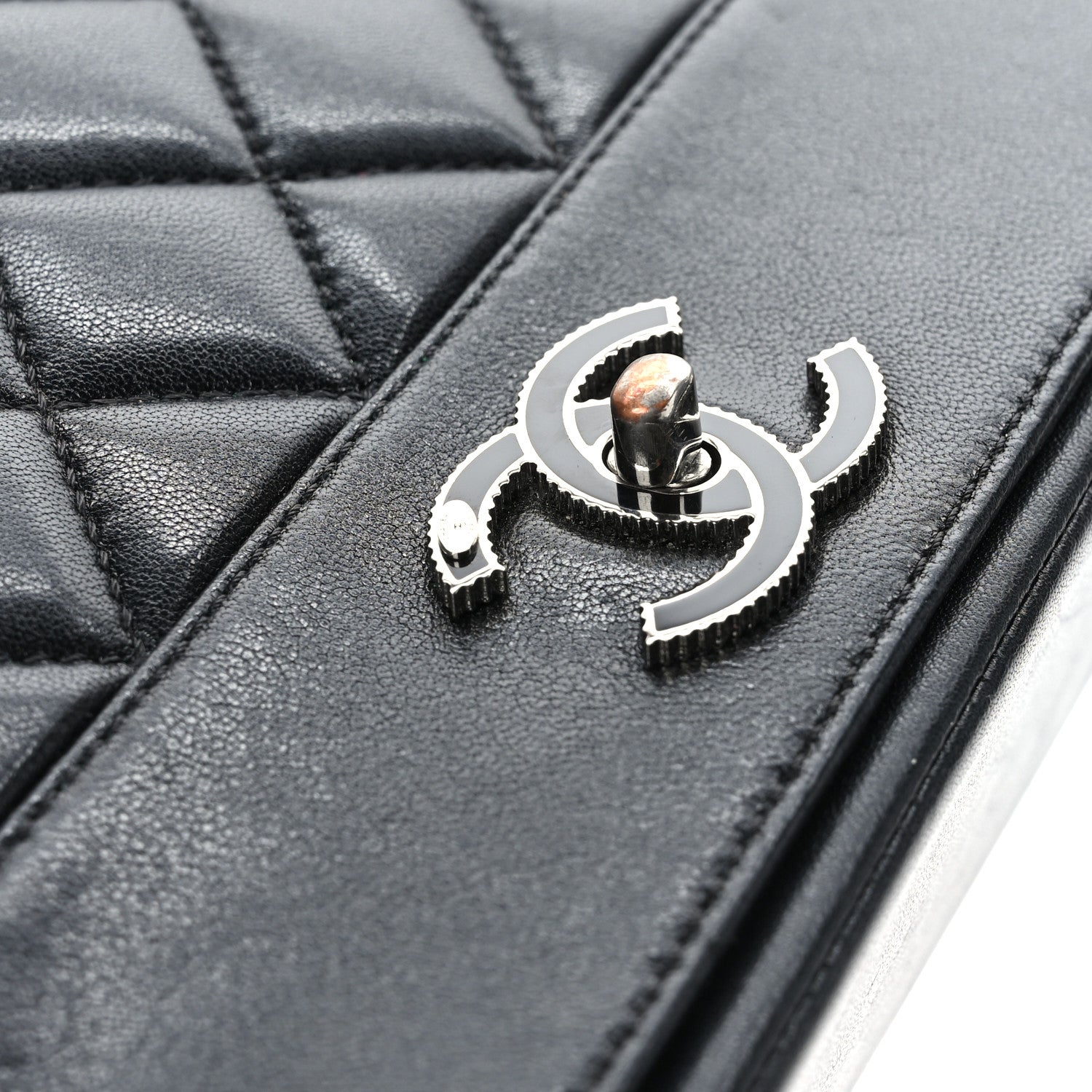 Chanel Sheepskin Quilted Vintage Mademoiselle Flap Black 10 of 10