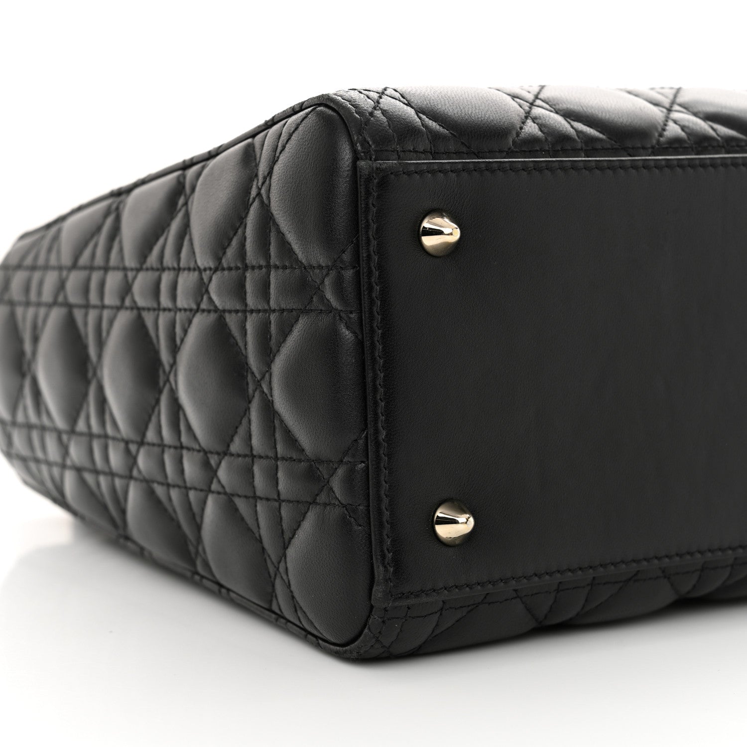 Christian Dior Lambskin Cannage Medium Lady Dior Black 9 of 11