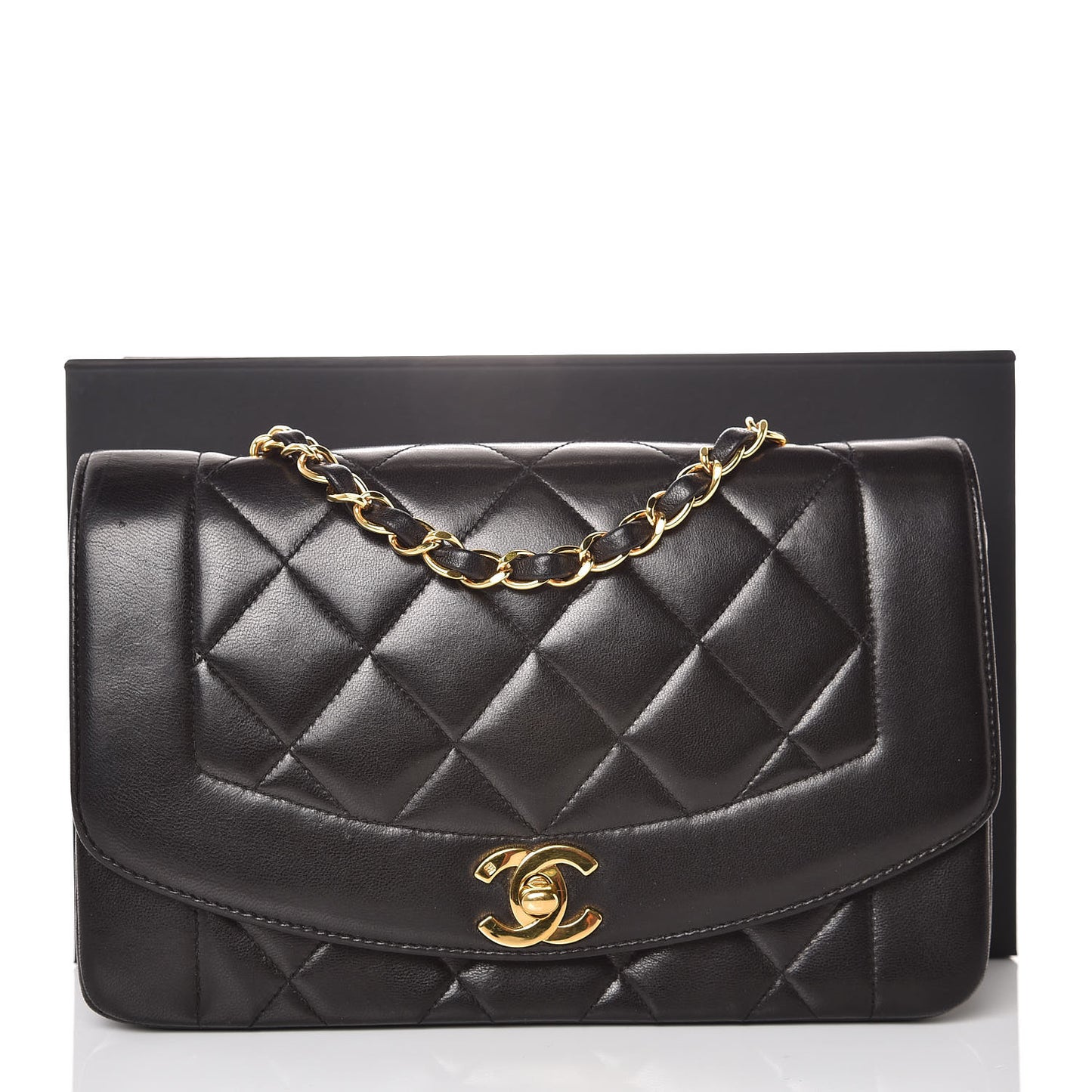 Lambskin Quilted Small Single Flap Black