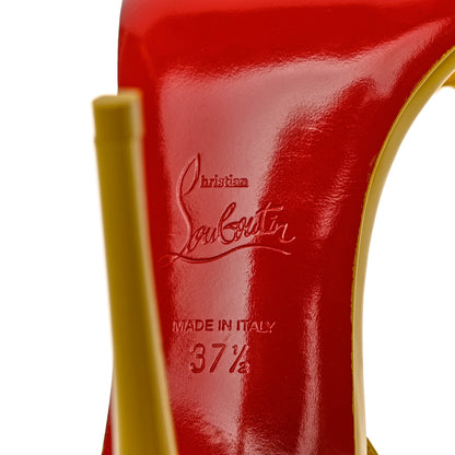 Christian Louboutin Patent Calfskin So Me 100 Sandals 37.5 Yellow 7 of 8
