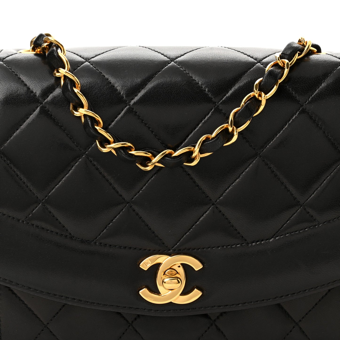 Lambskin Quilted Small Single Flap Black
