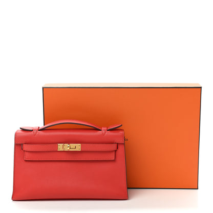 Hermes Swift Kelly Pochette Clutch Rouge Tomate 8 of 8