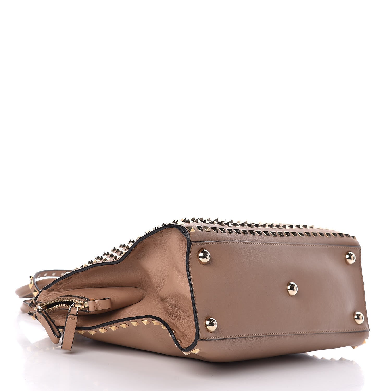 Valentino Garavani Vitello Rockstud All Over Dome Shopper Taupe 4 of 16