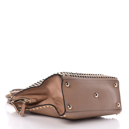 Valentino Garavani Vitello Rockstud All Over Dome Shopper Taupe 4 of 16