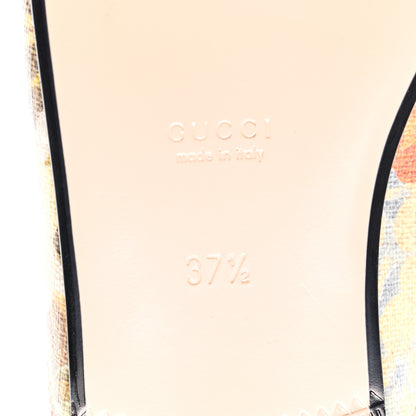 Gucci GG Supreme Monogram Malaga Kid Water Flora Womens Princetown Slippers 37.5 Beige White Multicolor Mystic White 6 of 8