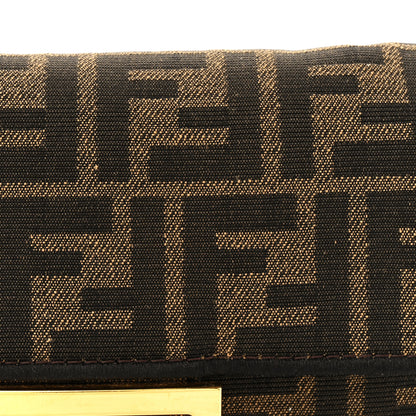 Fendi Fabric Jacquard FF 1974 Mini Baguette Tobacco Moro Black 7 of 10