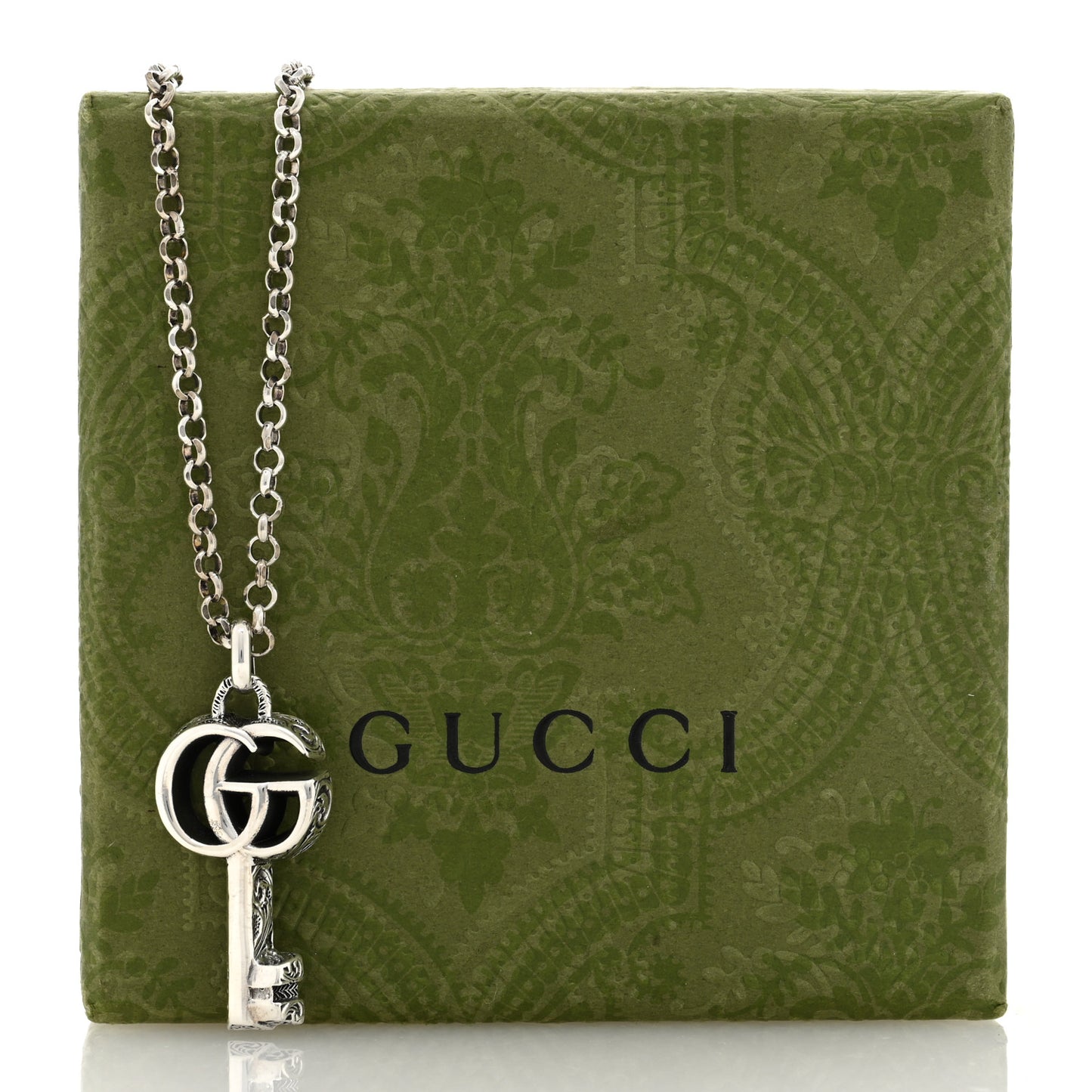Sterling Silver Double G Key Pendant Necklace