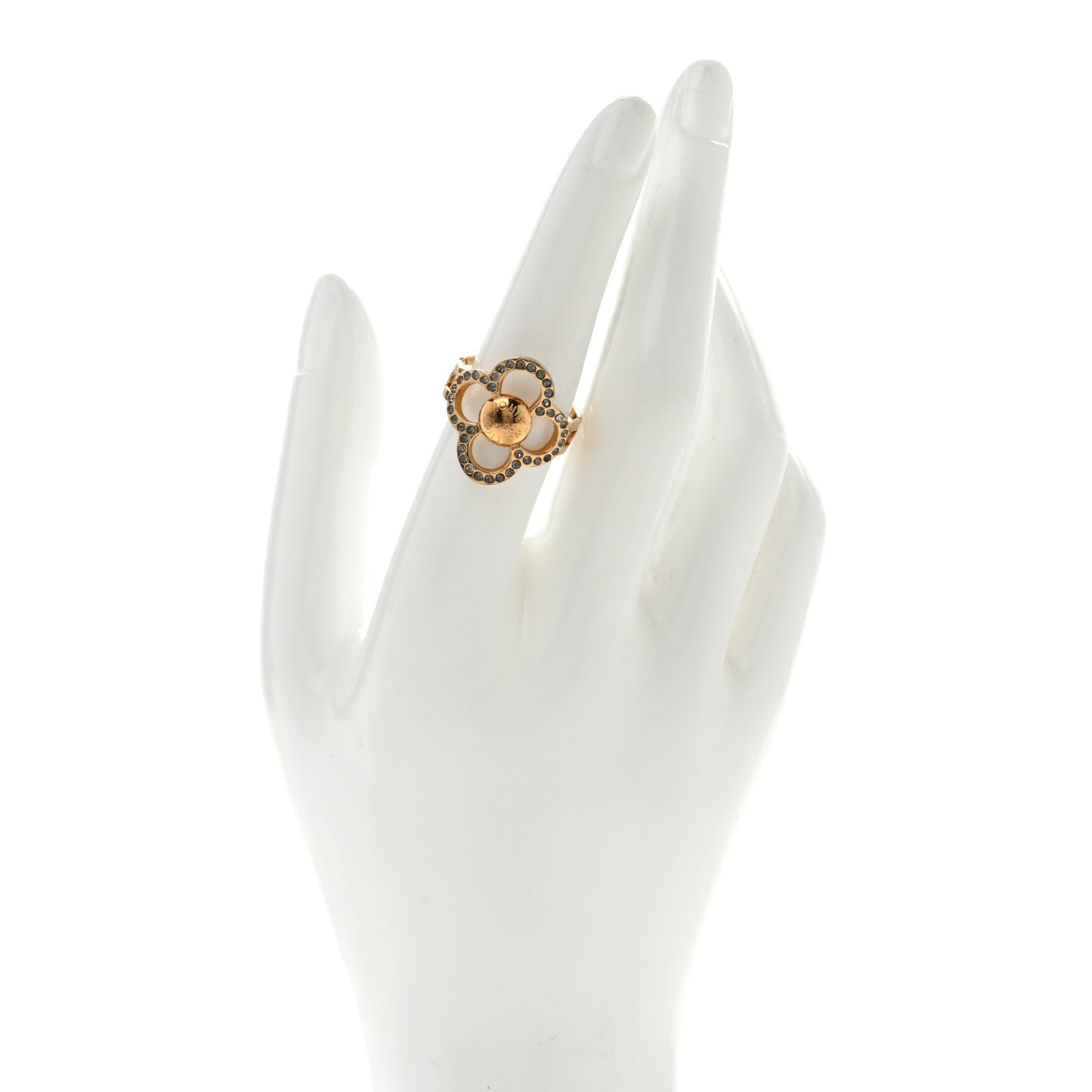 Louis Vuitton Strass Encrusted Flower Power Ring L 2 of 4