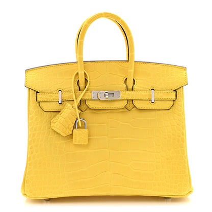 Hermes Matte Alligator Birkin 25 Mimosa 1 of 13