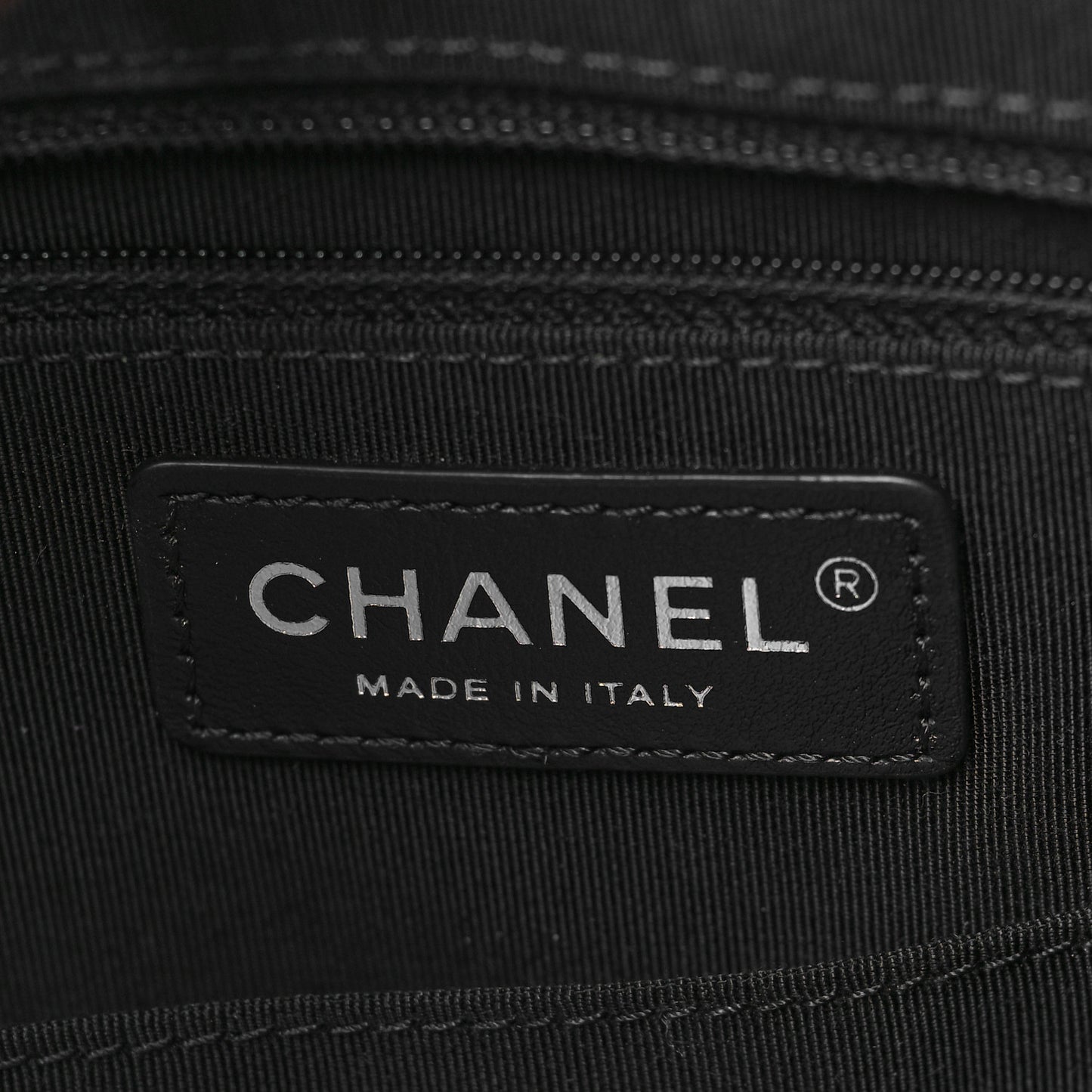 Lambskin Stitched Shopping Tote Black