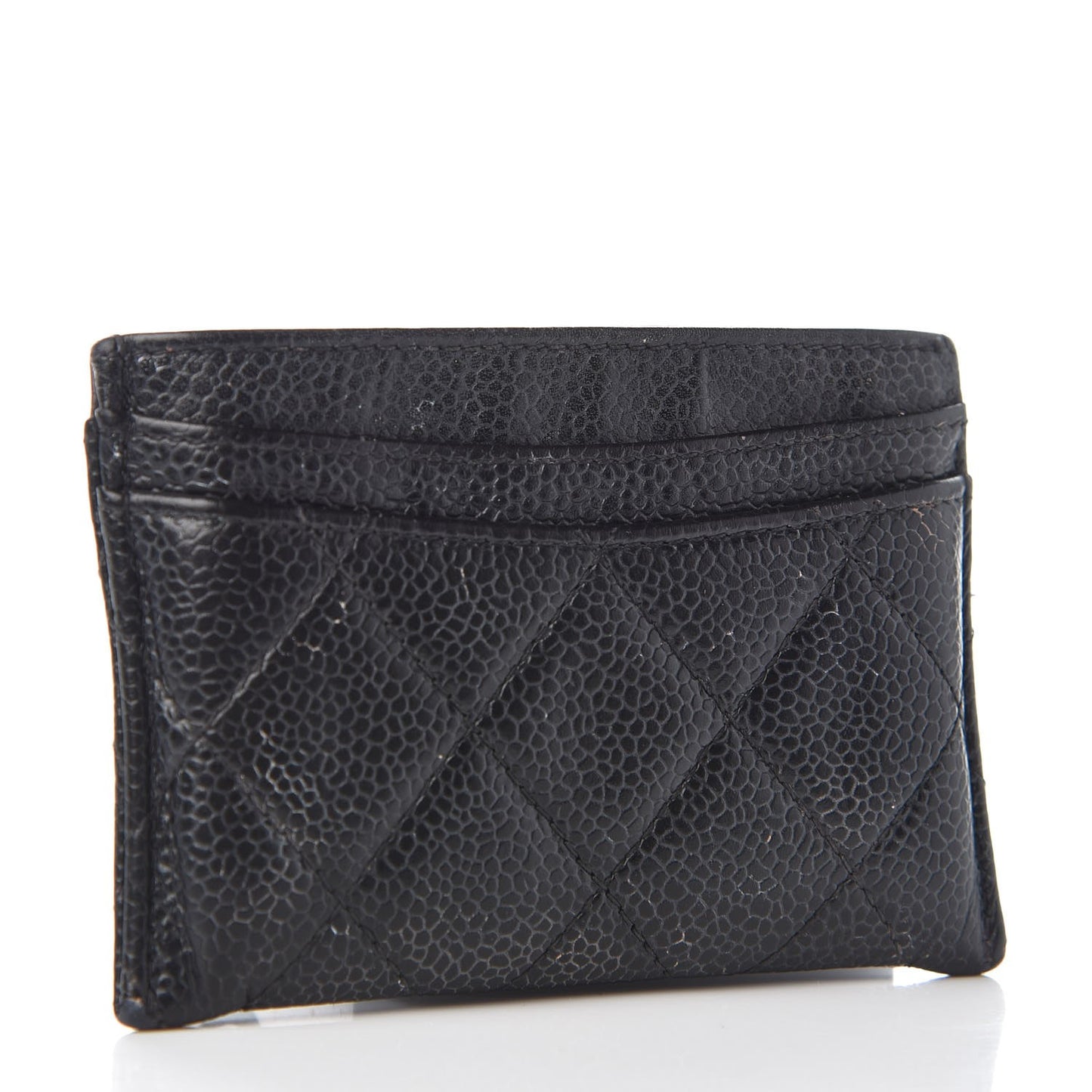 Caviar Quilted Card Holder Black