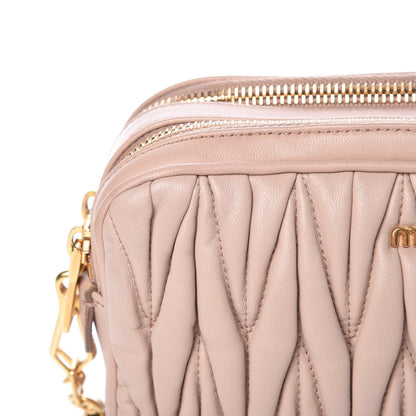 Miu Miu Nappa Matelasse Double Zip Chain Shoulder Bag Cammeo 16 of 16