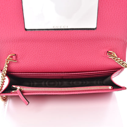 Gucci Dollar Calfskin Mini GG Marmont Chain Wallet Box Pink 4 of 9