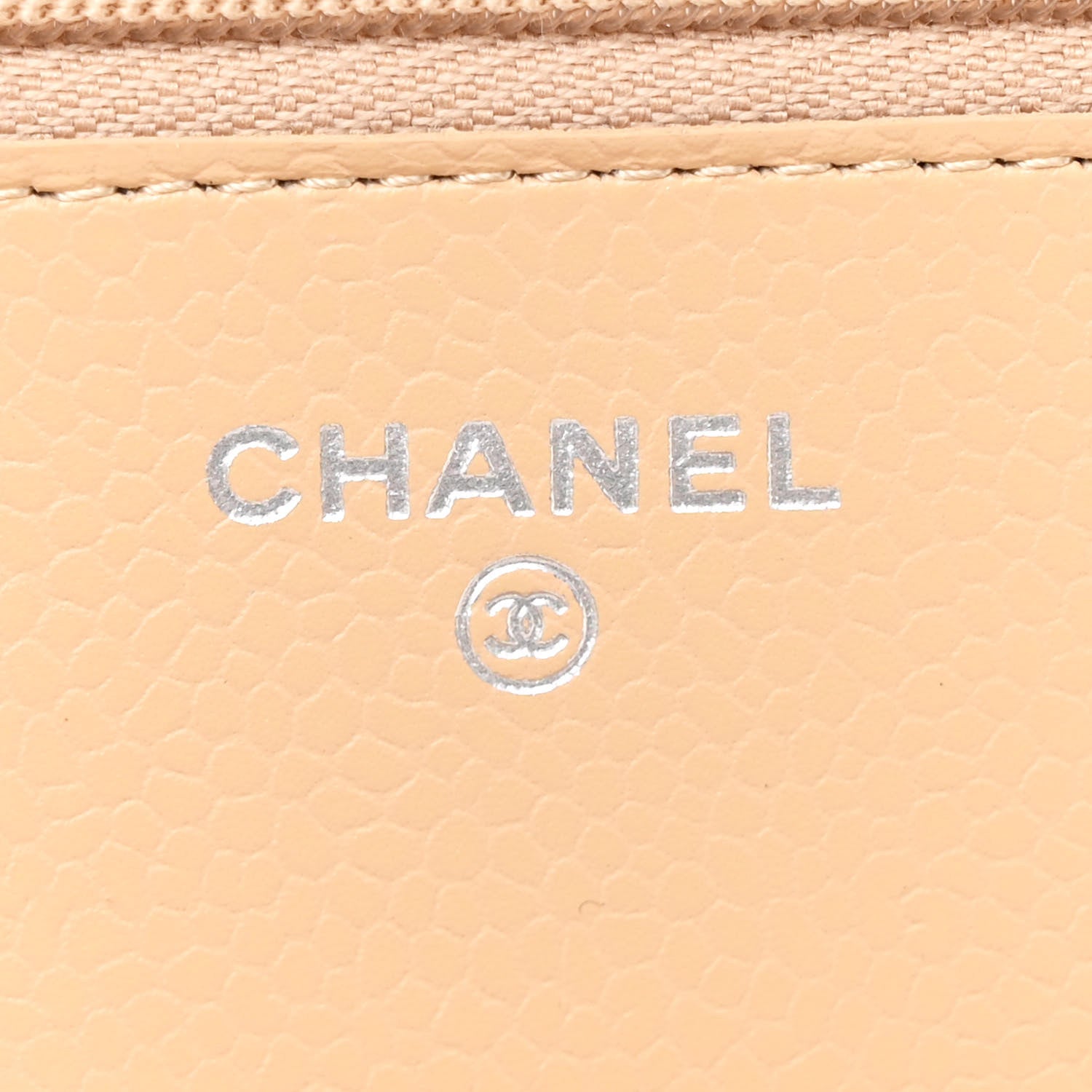 Chanel Caviar Quilted Wallet on Chain WOC Beige 6 of 10