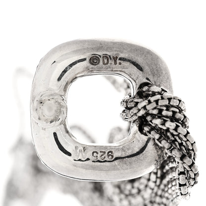 David Yurman Sterling Silver Diamond Tassel Drop Earrings 3 of 4