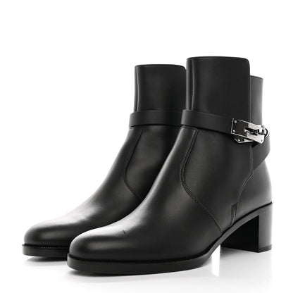 Hermes Calfskin Frenchie 50 Ankle Boots 36.5 Black 3 of 12